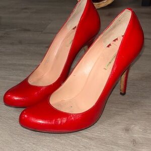 Red leather heels